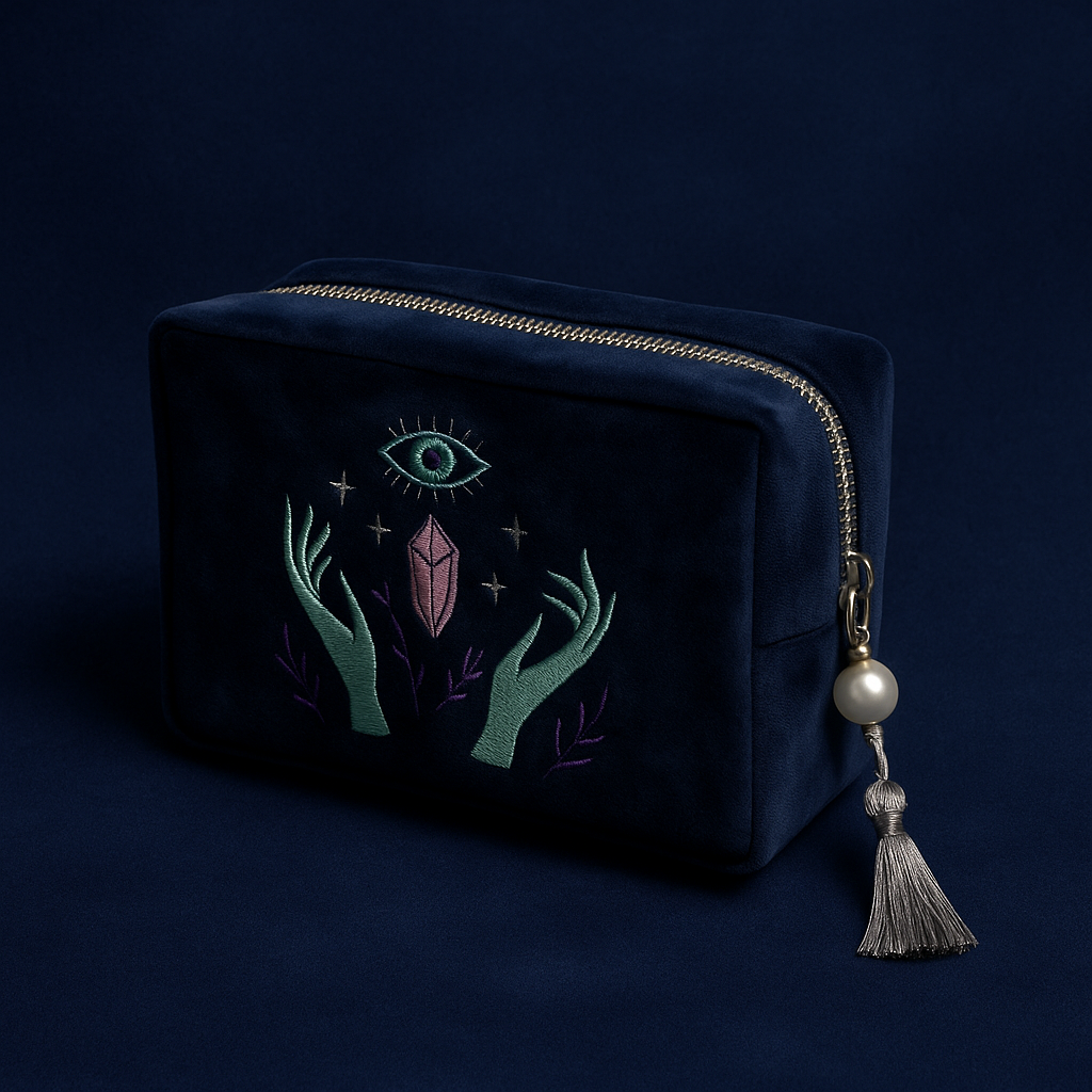 Blue Velvet Pearl Tarot Pouch