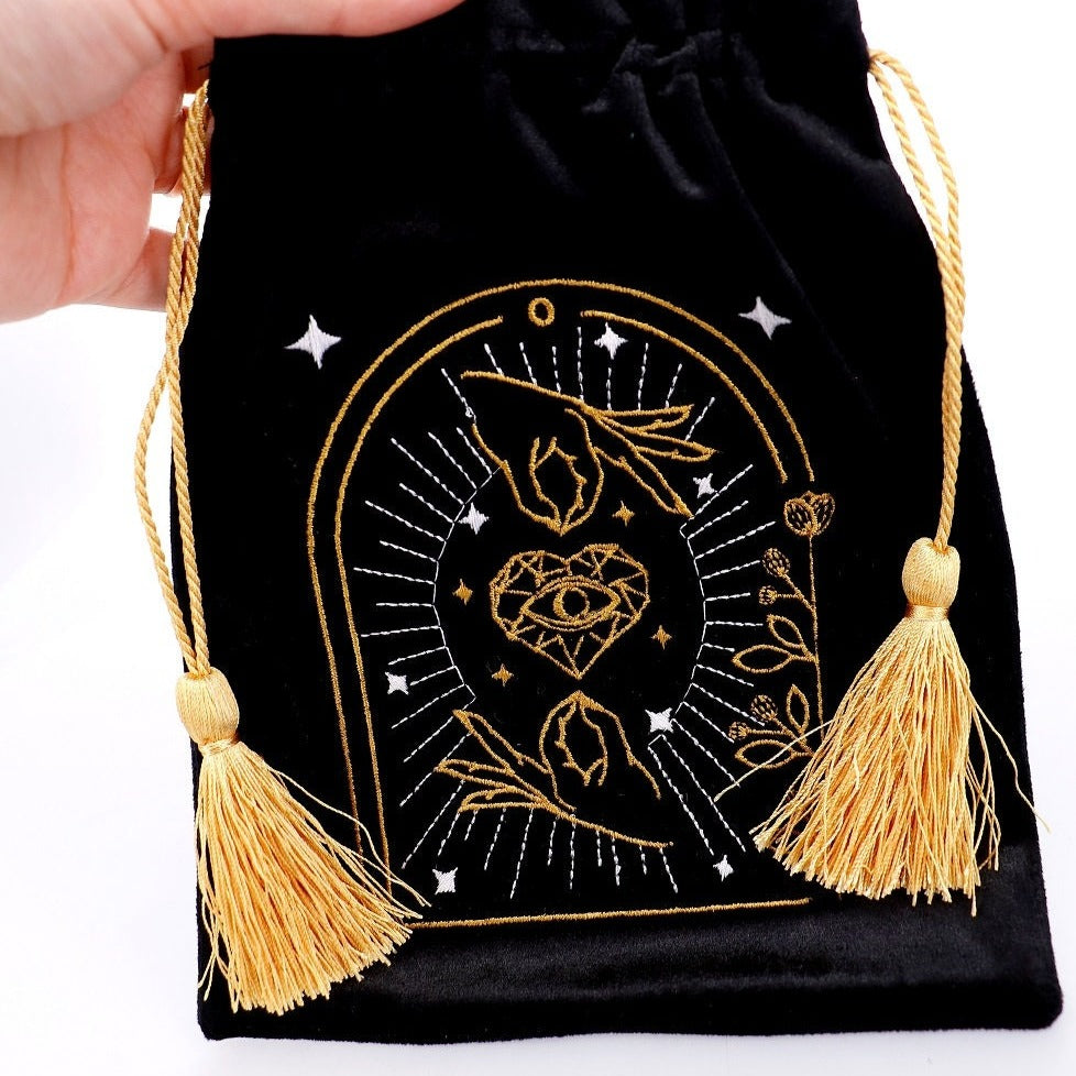 Gold Heart Velvet Bag