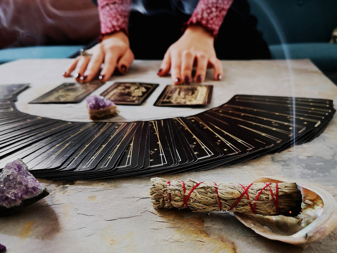 Person doing a tarot reading