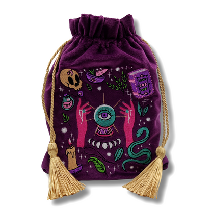 Witchy Purple Velvet Bag