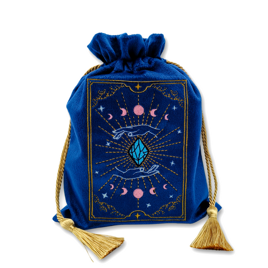 Blue Crystal Velvet Bag