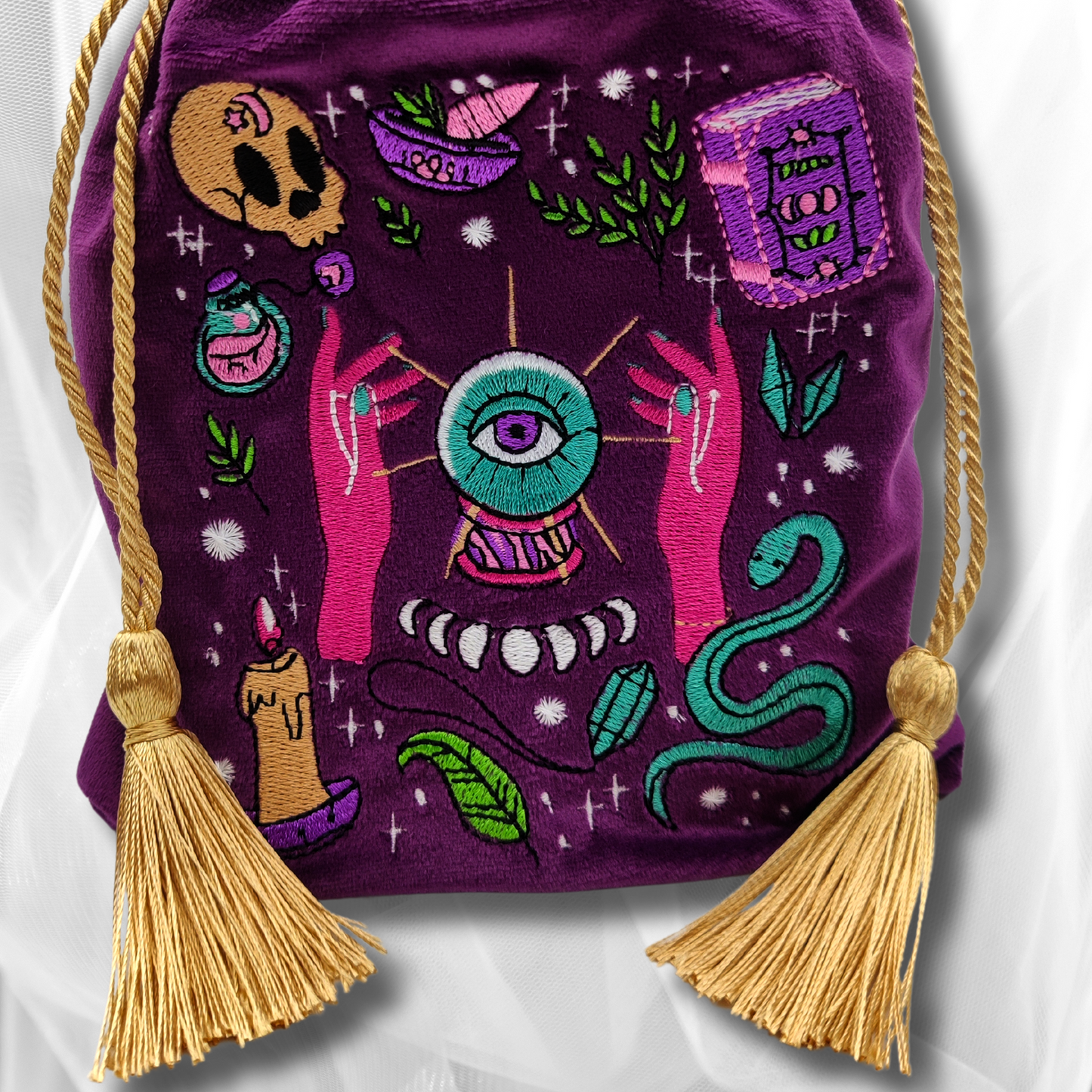 Witchy Purple Velvet Bag