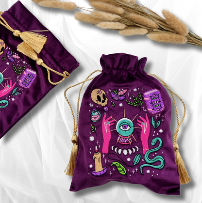 Witchy Purple Velvet Bag