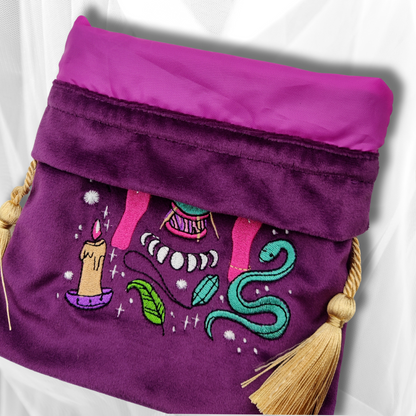 Witchy Purple Velvet Bag