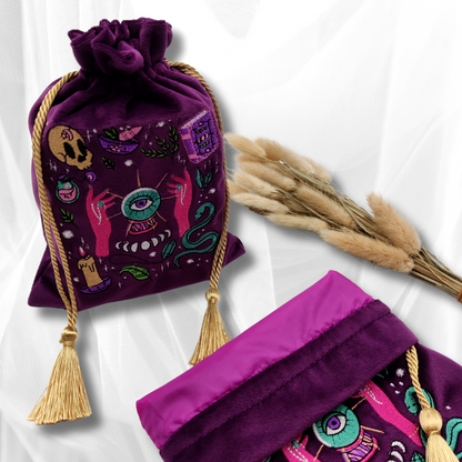 Witchy Purple Velvet Bag