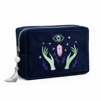 Blue Velvet Pearl Tarot Pouch