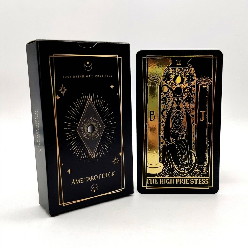 Black and Gold Tarot Deck | Âme Tarot – La Muci Design