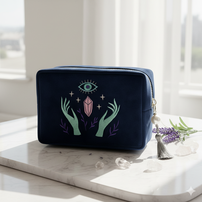 Blue Velvet Pearl Tarot Pouch