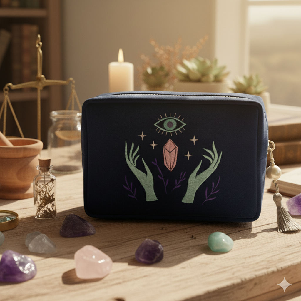 Blue Velvet Pearl Tarot Pouch