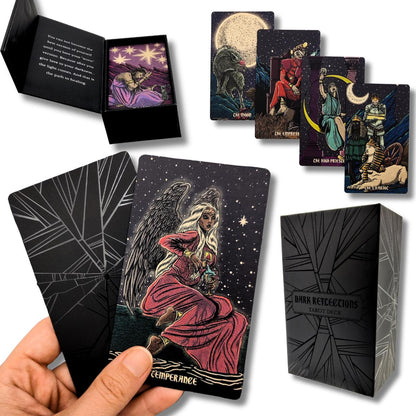 Halloween tarot gift set with shadow work tarot deck, skull altar cloth and velvet tarot bag, photo 3