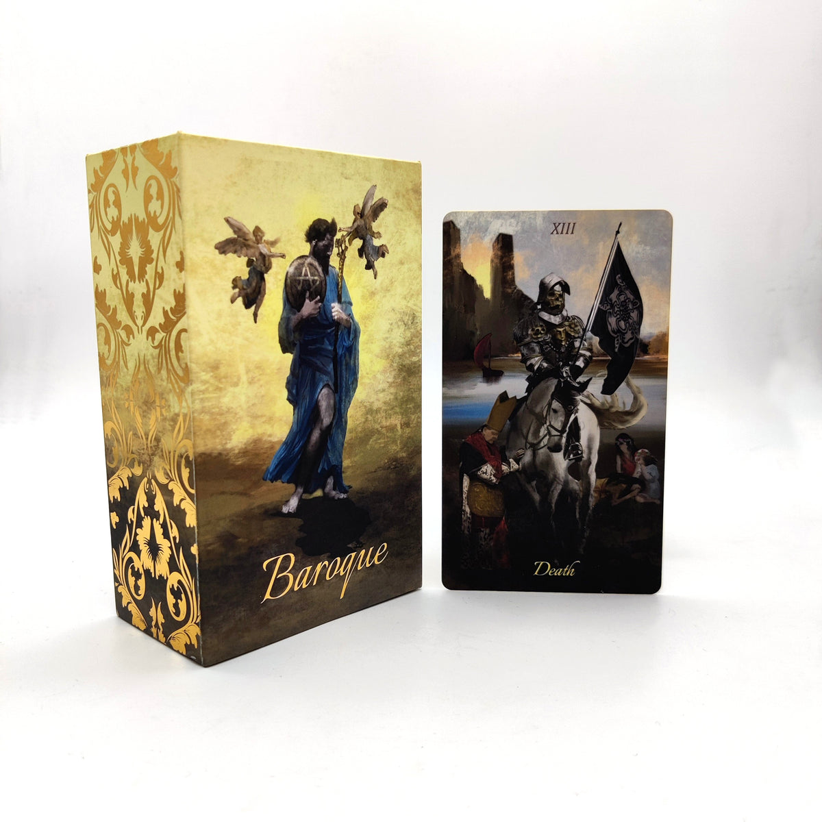 Baroque Tarot Deck, gold foil tarot cards with guidebook and magnetic box