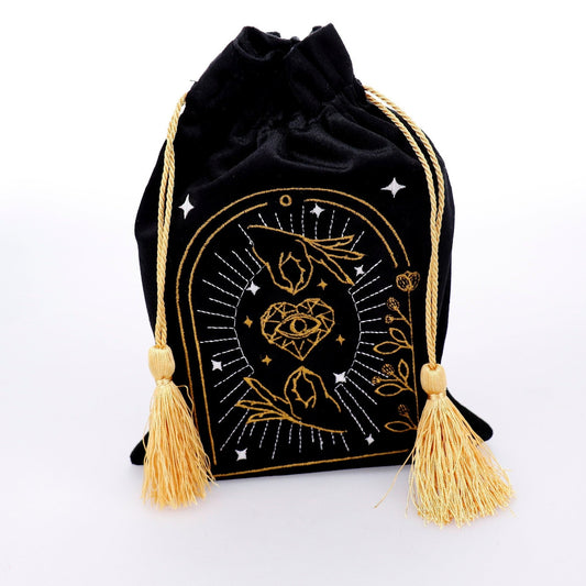 Gold Heart Velvet Bag